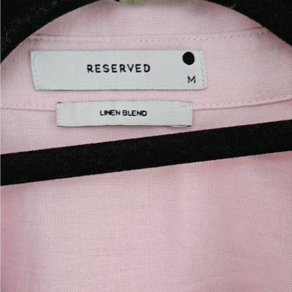 Reserved Linen Light Pink Button-Down Shirt - Picture 2 of 4